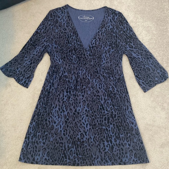 Soma Tops - Soma L v-neck tunic in blue leopard 🐆 print